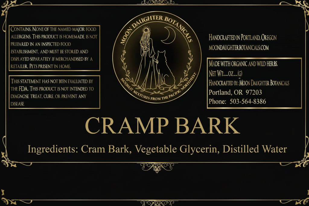 Cramp Bark Glycerite Label